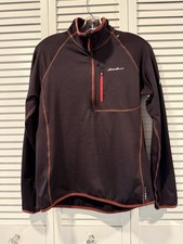 Eddie Bauer First Ascent FreeHeat Women s M 1/4 Zip Fleece Pullover Brown/orange