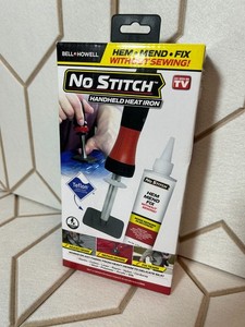 No Stitch Handheld Heat Iron Hem Mend Fix Kit w/ Adhesive Powder