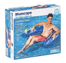 BLUESCAPE Inflatable Comfort Chair Lounge Pool Float 4ft Wide Age 14 Blue
