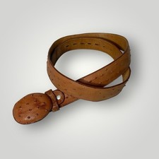 Ostrich Print Brown Leather Men's 44 Belt 1 3/4" Wide Handmade In Mexico