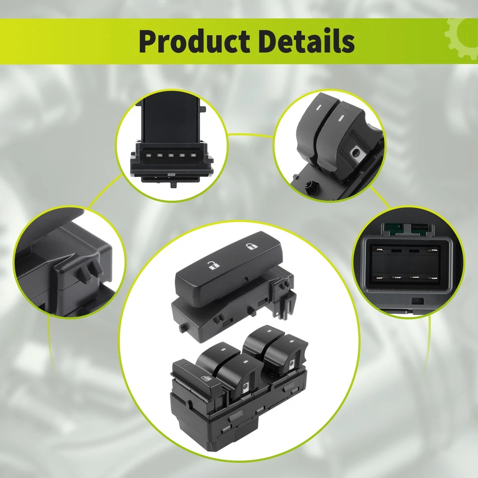 Juego completo de interruptores de control de ventana eléctrica para GMC Acadia 2007-2017 / Yukon 2010-2013 Foto 4 de 4