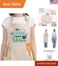 Funny Cooking Aprons for Women, Cute Embroidered Womens Apron
