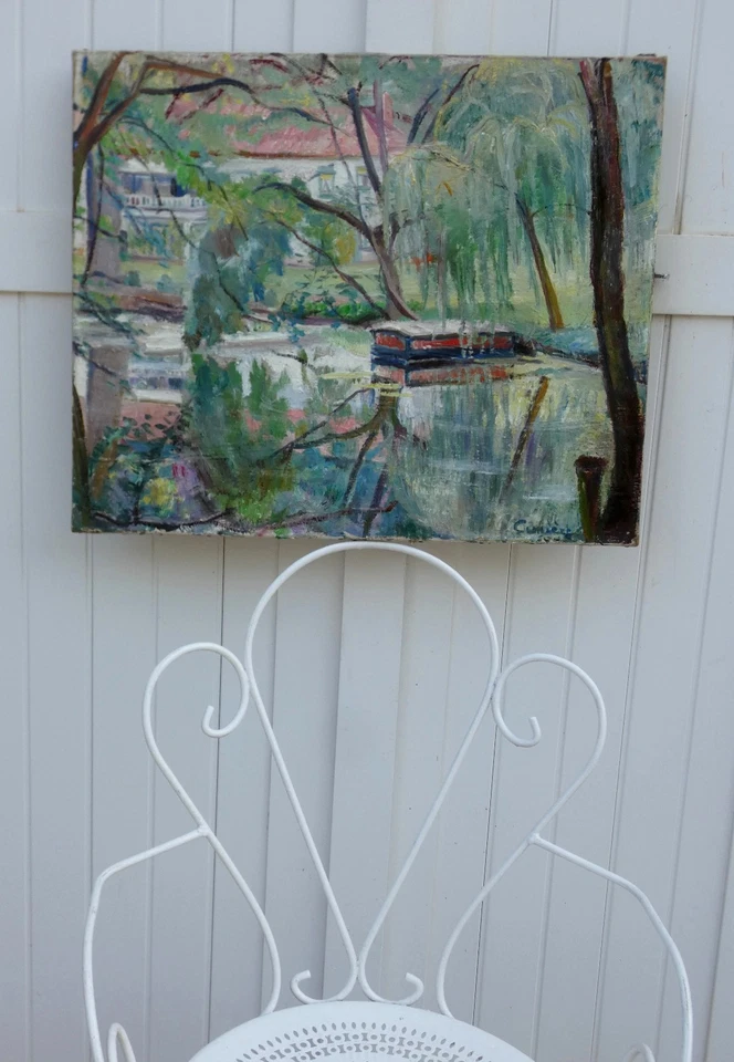 KÖNIGIN CIMIERE 1904-1984..GRAND IMPRESSIONIST..WEIDENLANDSCHAFT & WASSERPLAN - Bild 2 von 4