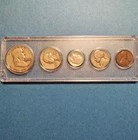 1958 FRANLKLIN 5 COIN SET 1958