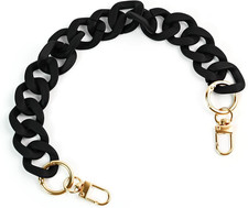 17.32  Black Acrylic Large Flat Purse Chain Handbag Strap,Luxury Handbag Strap f