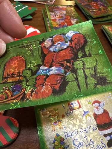250+ Christmas Gift Tags Unused Holiday To From Cards Labels Vintage Iridescent - Picture 9 of 12