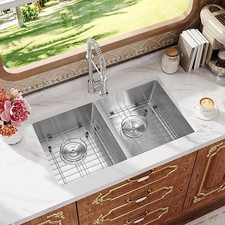 27 Inch Stainless Steel Double RV Kitchen Sink R051