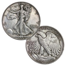 LOT OF 4 - 90 Silver Walking Liberty Half Dollars Circulated Four Coins