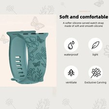 Floral Engraved Strap For Apple Watch Band iwatch Ultra 11 10 9 8 7 6 5 4 3 2 SE — image 3
