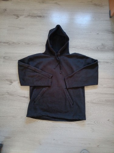 Zara basic black hoodie with drawstring hood and front pouch pocket