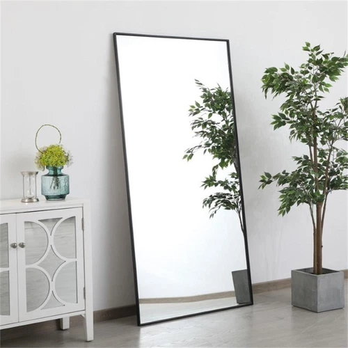 Elegant Decor Eternity 72" x 36" Contemporary Metal Frame Mirror in Black - Picture 7 of 12