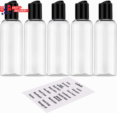 5 Pack 3.4 Oz Travel Bottles for Toiletries TSA Approved Leakproof Plastic Empty