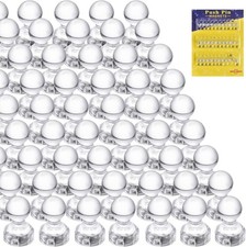 66PCS Magnetic Push Pin Magnet, Fridge Magnet Thumb Small, Clear