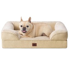 Orthopedic Medium Dog Bed Waterproof Memory Foam Bolster Washable Cover NonSlip