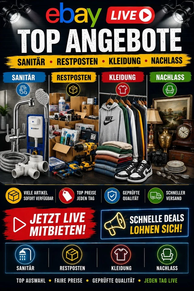 Heute Sanitär und Schuhe !!!!!! Ab 1€ Mein dritter Stream......