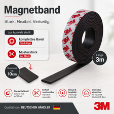 Magnetband 3,0 Meter oder Musterstück - selbstklebend mit 3M Kleber