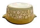 Vtg-Pyrex Crazy Daisy Spring Blossom 475-B 2-1/2 Qt Green Casserole Bowl 🟢