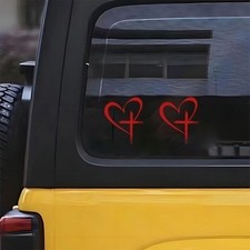Cross Sticker Decal, Heart Cross Stickers, Decal Vinyl Sticker for Notebook, Car