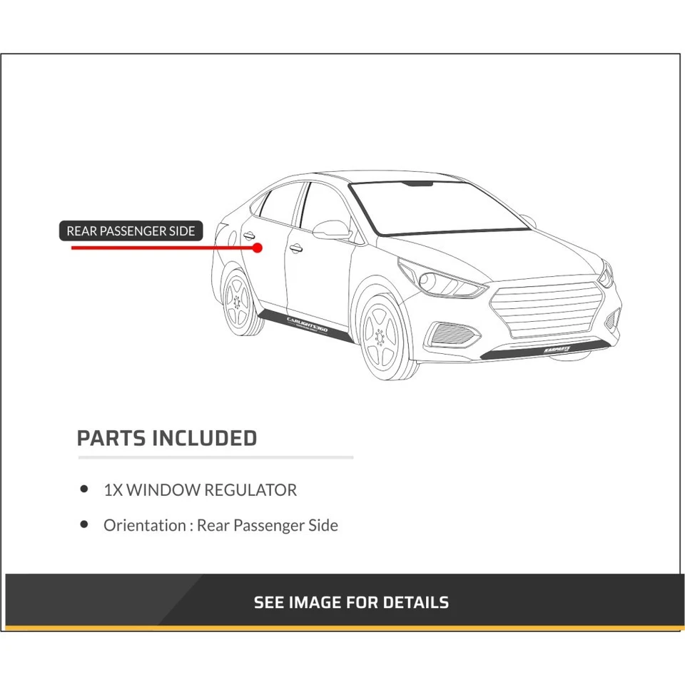 For Mercedes-Benz E430 2000 2001 2002 Power Window Regulator Passenger Side Rear - Image 2 of 2