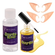 Elf Ears and Spirit Gum Kit, Soft Pixie Fairy Ears  Cosmetic Glue Adhesive and