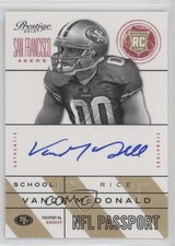 2013 Panini Prestige NFL Passport Signatures Vance McDonald #32 Auto fm0