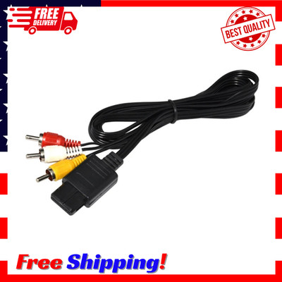 N64 SNES Gamecube 6FT RCA AV TV Audio Video Stereo Cable Cord For Nintendo 64
