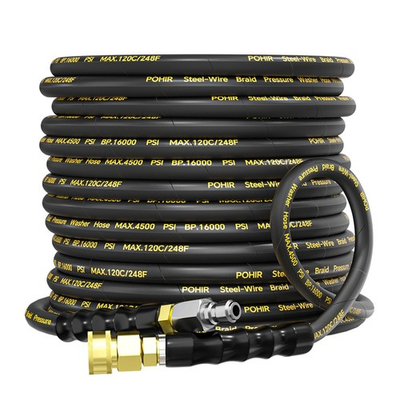 #ad POHIR Pressure Washer Hose 50ft 4500PSI Power Washer Hose Steel Wire Braided... $88.58