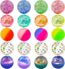 Bouncy Balls for Kids 20 Pieces 5 Styles 32Mm Assorted Bouncy Balls with Storage