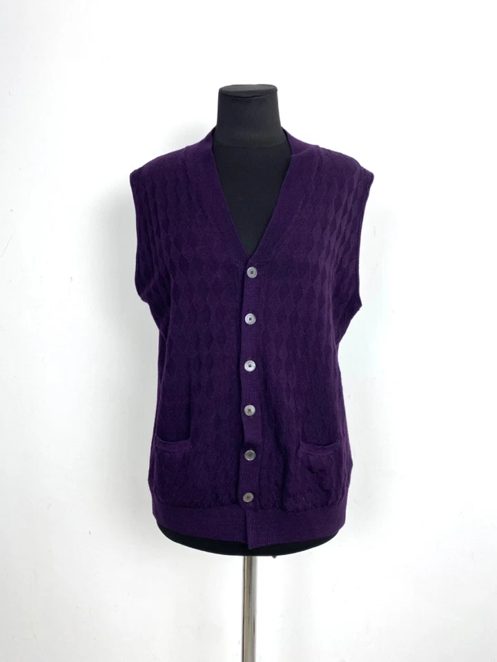 Mens Ballantyne Buttoned Vest in Robmiki and Pockets Color Purple Size 48 - Image 3 of 4