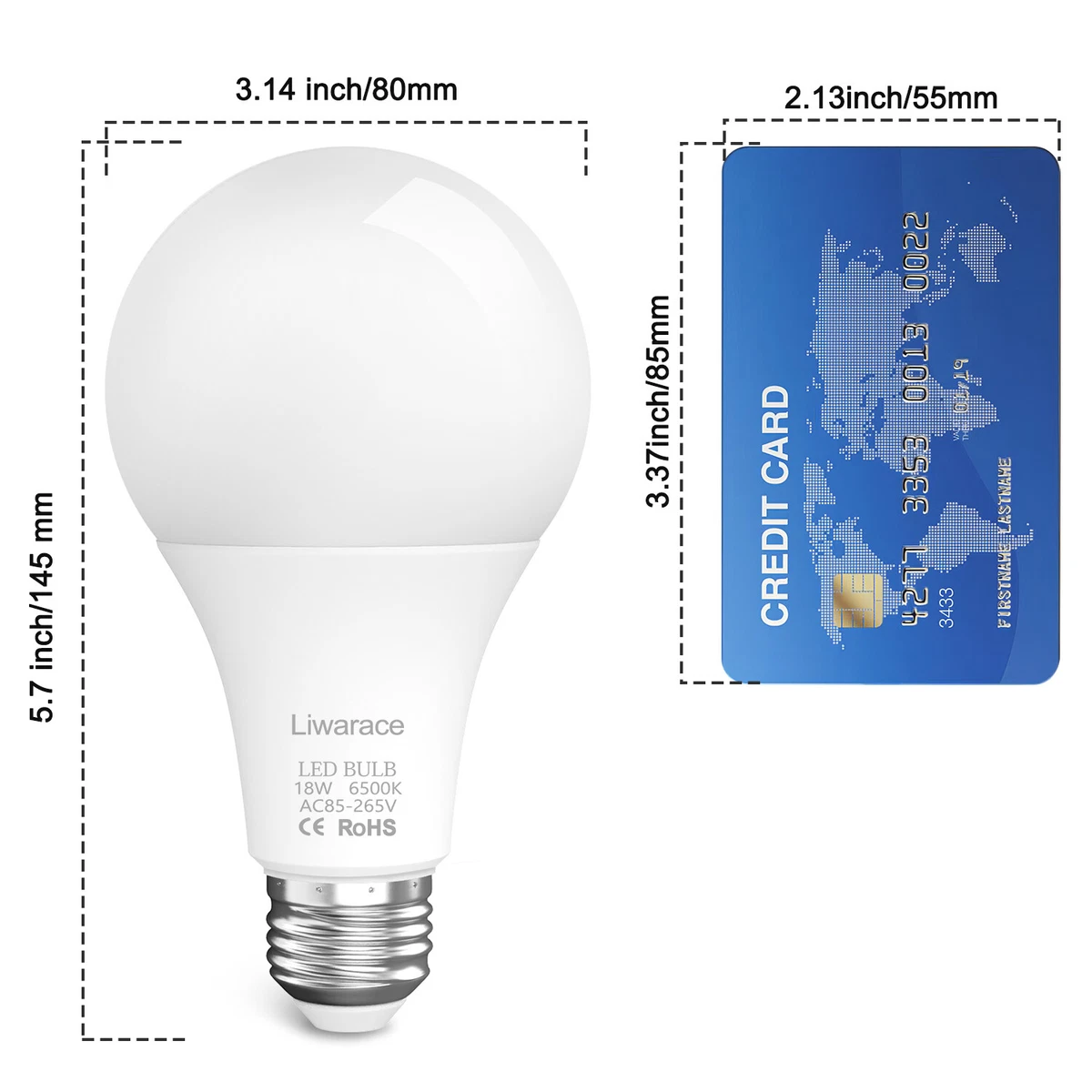 1 4Pack Super Bright LED Bulb 18W Eq. 180W Daylight Clear White