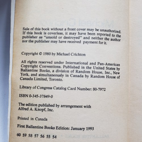 Michael Crichton Paperback Book Lot Andromeda Strain Congo Five Patients Next - Bild 12 von 24
