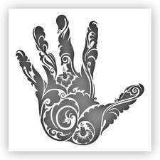 Hand Art Palm Design Stencil - Choose a Size - Laser-Cut Reusable Plastic