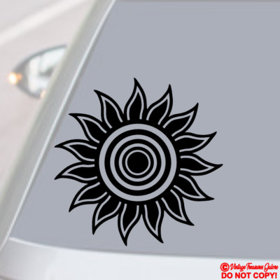 SUN Vinyl Decal Sticker Car Rear Window Wall Bumper Tribal Symbol Astrology Star
