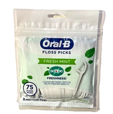 Oral B Floss Picks Scope Fresh Mint Freshness 75 Count Per Bag Flossers Sealed *