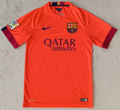 Barcelona 2014 - 2015 away Orange Nike shirt size S | eBay UK