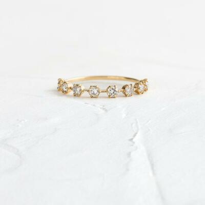Diamant Damen Memoire Goldring Pala 7 Brillanten 0,48ct Karat VS G in 14K 585er