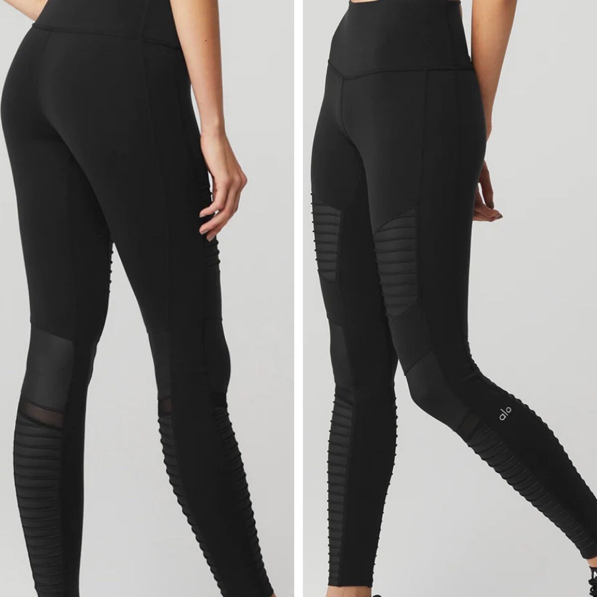 Alo Yoga High-Waist Mesh Black Moto Leggings Size XS