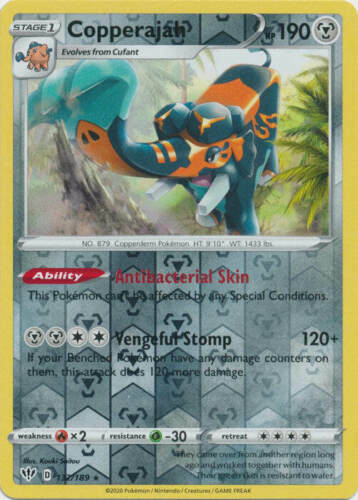 Pokemon - Copperajah - 132/189 - Reverse Holo Rare- Darkness Ablaze -NM/M - New