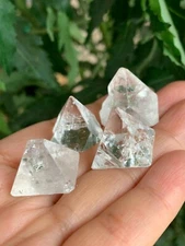 5 Pcs Small Apophyllite Tips, Apophyllite Point, Apophyllite Pyramid, Raw Stones