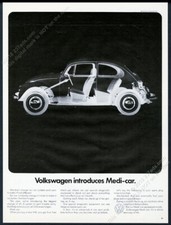 1970 VW Beetle classic car X-ray photo Volkswagen vintage print ad