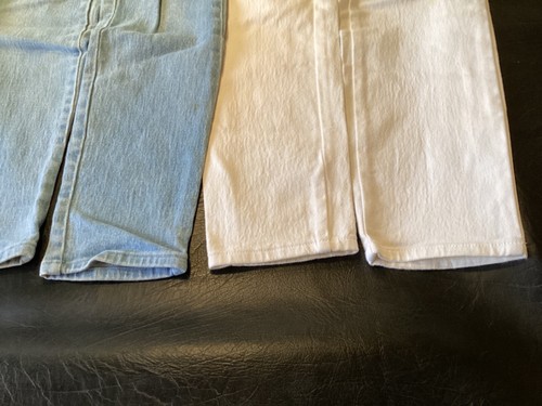3 Stretch Jeans Lt Blue, White & Ecru High Waisted 29”Wx30”L Sz 10 Sold Separate - Picture 7 of 13