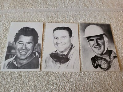 Lot of Three Vintage Auto Racing Post Cards