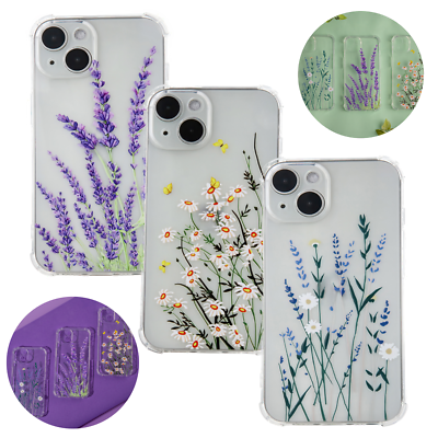 Fr Apple iPhone 15 - Etui Hlle Muster Case HandyTasche Wiese Blumen Bunt  Cover | eBay.de