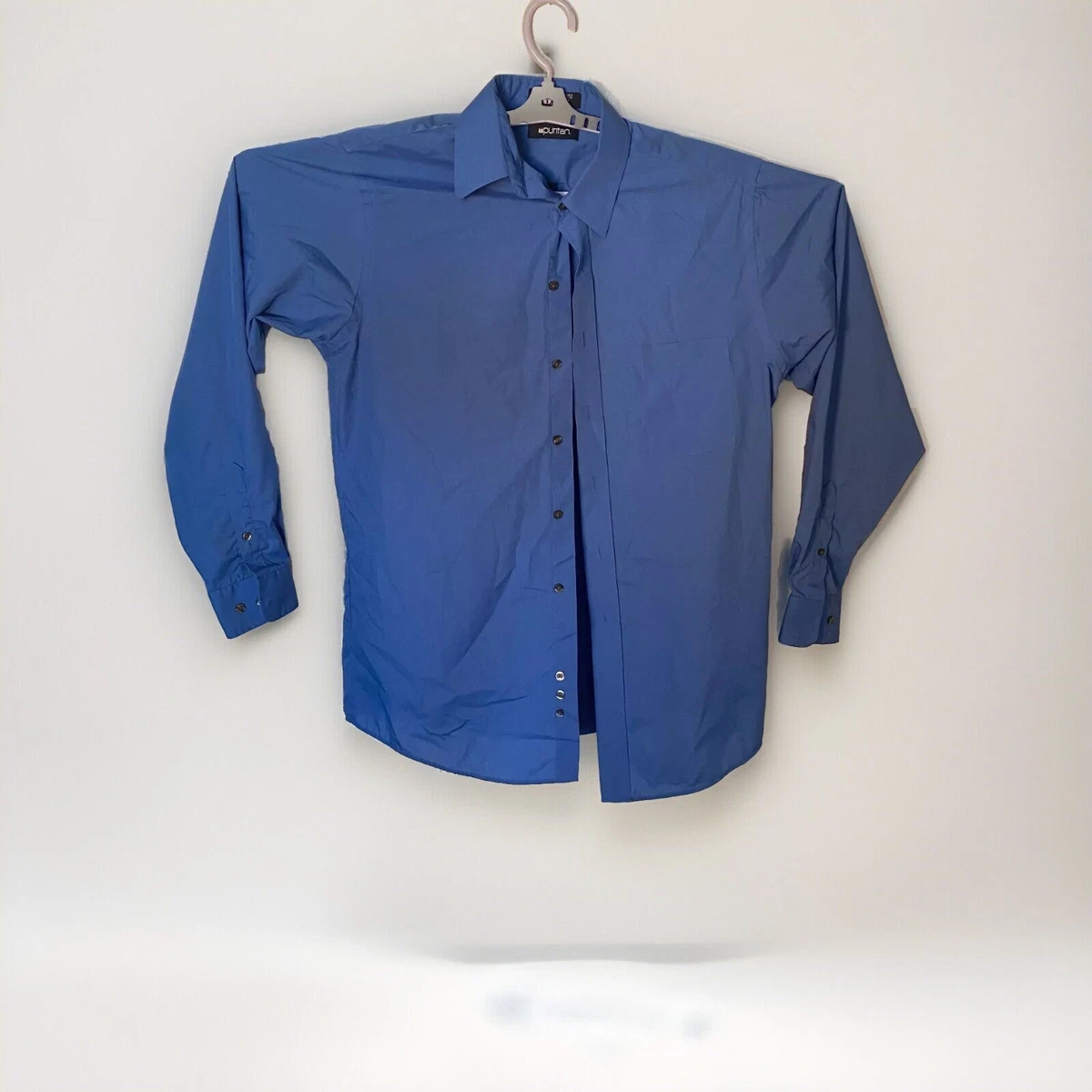 puritan long sleeve dress shirts Puritan Mens Longsleeve Wrinkle Free Light Blue Dress Shirt Size: 18 34/35 Big