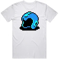 Megaman Helmet 8 Bit Character Retro Video Game Fan T Shirt