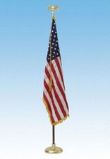 Deluxe 3x5 ft American US 50 Star Flag Indoor 8 ft Pole Presentation Set
