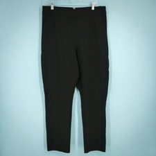 Good American 4 Size XL Black Ribbed Knit Side Details Back Zip Slim Pants