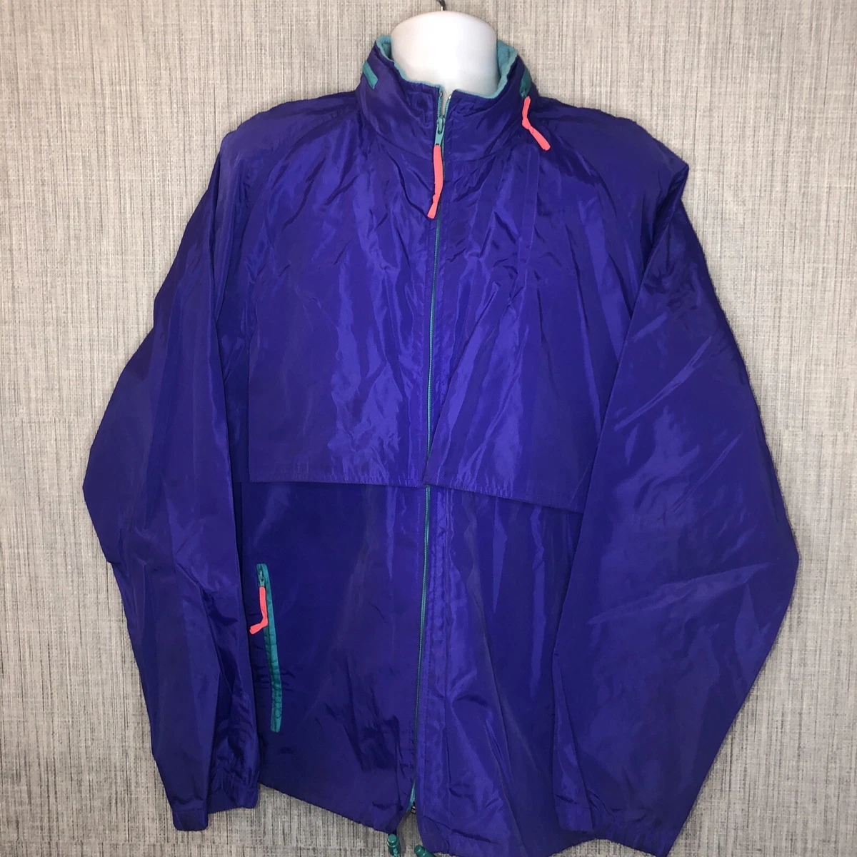 Woolrich Nylon Purple Windbreaker Jacket Mens XL
