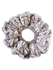 Scrunchies Velvet Crochet Color Soft Taupe for all hair type Brand New Handmade
