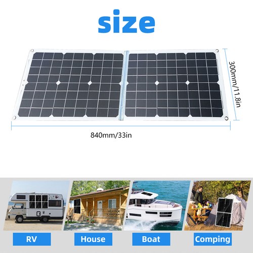 600W Foldable Solar Panel Kit w/ 100A Controller for Battery/RV/Home Power Bank - Picture 5 of 12